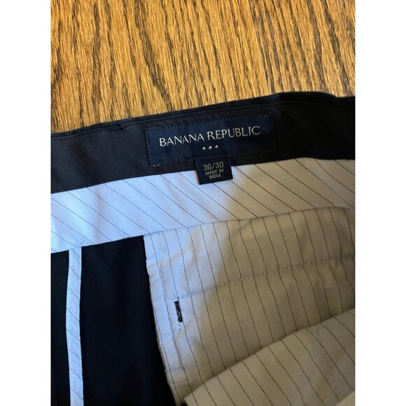 Banana Republic Pants Mens 36x30 Black Chino Flat front Straight Dark Wash - Picture 3 of 5